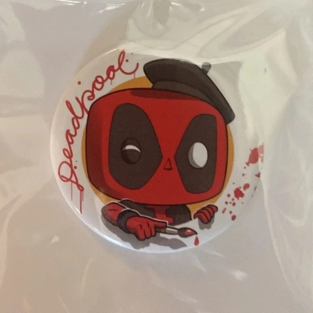 Funko Pop Button Pin Artist Deadpool Marvel GameStop Exclusive X-Men Collectible
